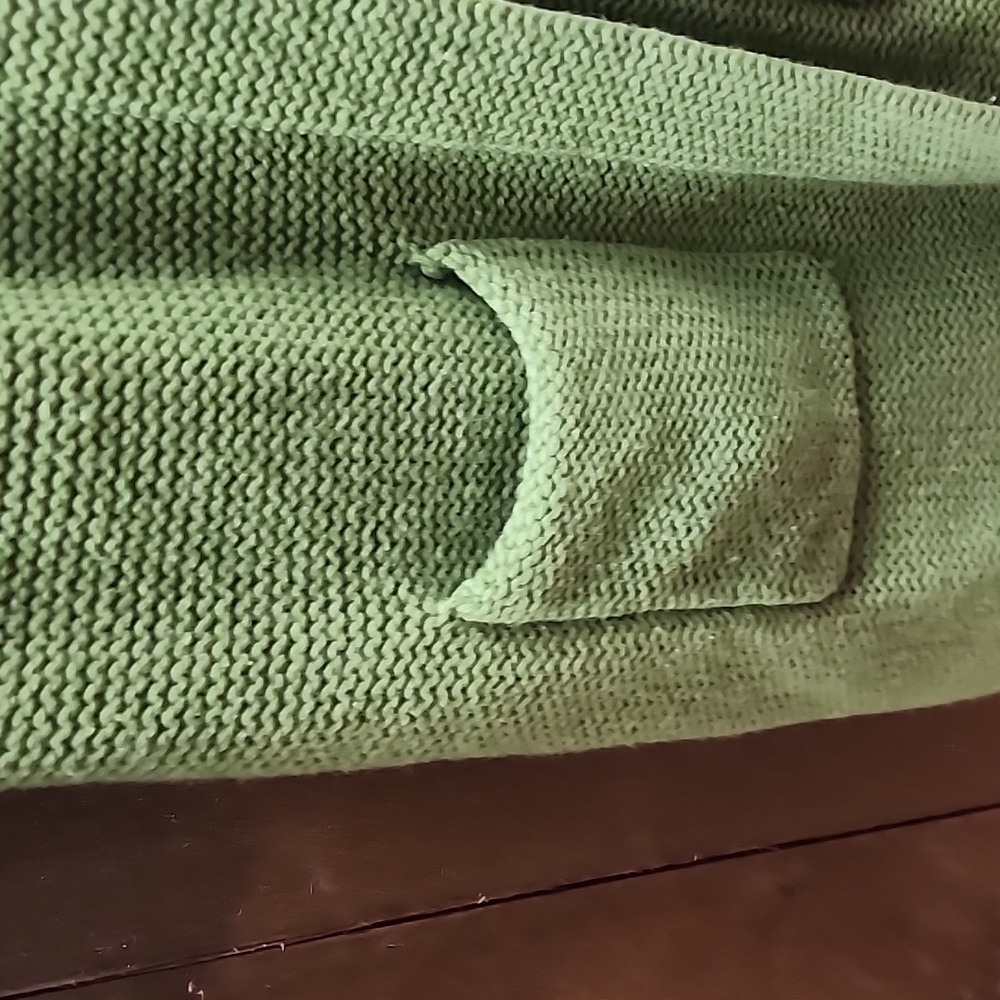 Eileen Fisher green merino wool chunky long cardigan size Medium - Picture 4 of 8